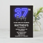 Neon Black 37e anniversaire invitations Hommes Spo (Debout devant)