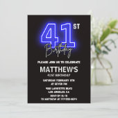 Neon Black 41e anniversaire invitations Hommes Spo (Debout devant)