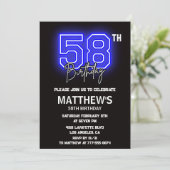 Neon Black 58e anniversaire invitations Hommes Spo (Debout devant)