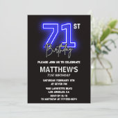 Neon Black 71e anniversaire invitations Hommes Spo (Debout devant)