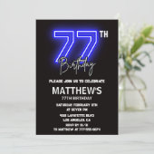 Neon Black 77e anniversaire invitations Hommes Spo (Debout devant)