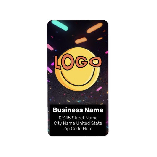 Neon Black Nightlife Events Zakelijk Branding Etiket (Voorkant)