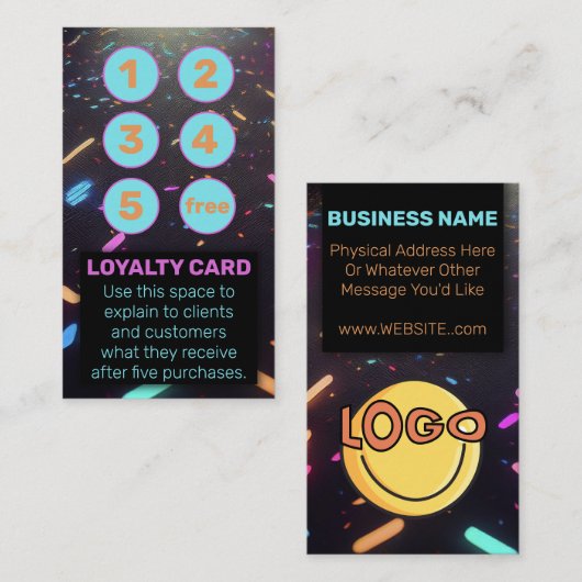 Neon Black Punch Kaart Vape Head Shops Smoke Loung (Voorkant / Achterkant)