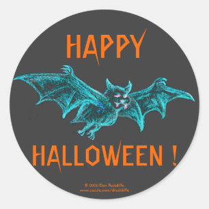 Neon Blacklight Bat Ronde Sticker