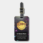 Neon Blacklight Branding Aangepaste Logo Nightlife Bagagelabel (Voorkant verticaal)