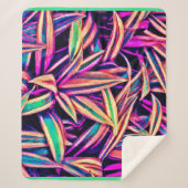 Neon blad patronen onthuld sherpa deken (Voorkant)