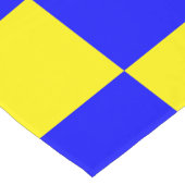 Neon Blauw Geel Geruite Checkerboard  Korte Tafelloper (Hoek)