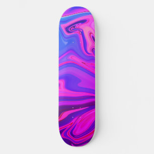 Neon Blauw Paarse Roze Abstract Patroon Skateboard
