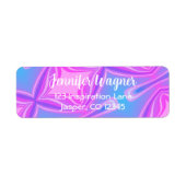 Neon Blauw Roze Abstracte Retro Moderne Inspirivit Etiket (Voorkant)