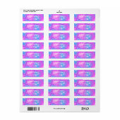 Neon Blauw Roze Abstracte Retro Moderne Inspirivit Etiket (Full Sheet)