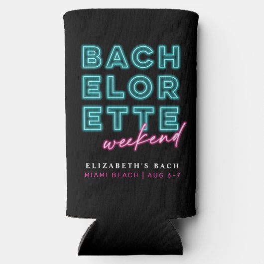 Neon Blauw & Roze Bachelorette Weekend (Achterkant)