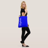 Neon Blauw Stevige Kleur Draagtas (Op model)