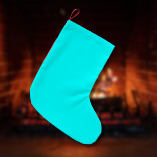 Neon Blauw Stevige Kleur Klassiek Kleine Kerstsok