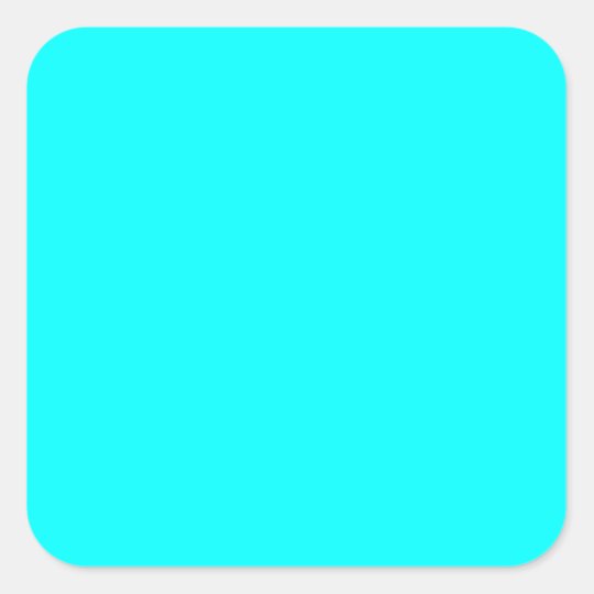 Neon blauw vierkante sticker Zazzle.be