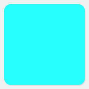 Neon blauw vierkante sticker