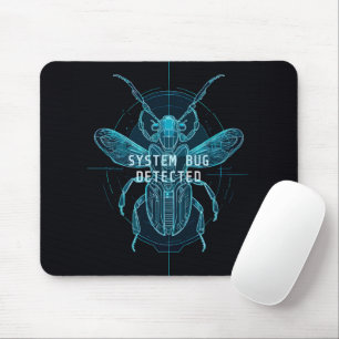 Neon Blauwdruk Systeem Bug Programmeursbureau Muismat
