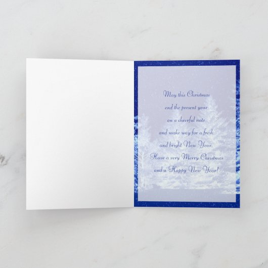 Neon blauwe kerstboom feestdagen kaart (Binnen)