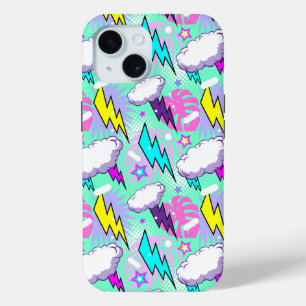Neon bliksemschichten & sterren patroon