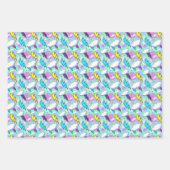 Neon bliksemschichten & sterren patroon inpakpapier vel (Voorkant)