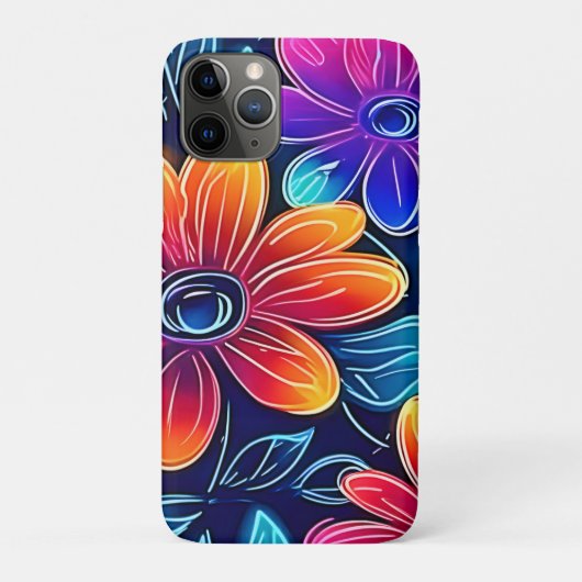 Neon bloemen bloeien helder Case-Mate iPhone case (Achterkant)