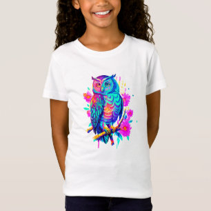 Neon bloemensymbool Uil T-shirt