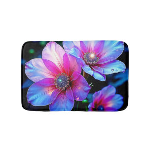Neon Bloom Bloem Magische Gloed Ontwerp Badmat