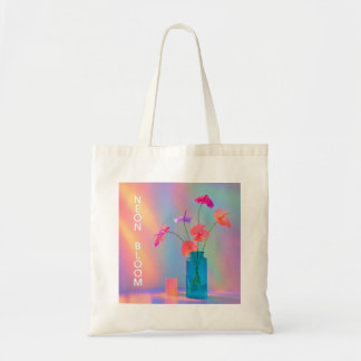 Neon Bloom Hoed Tote Bag