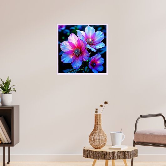 Neon Bloom Magic Glow Design Poster (Woonkamer 3)