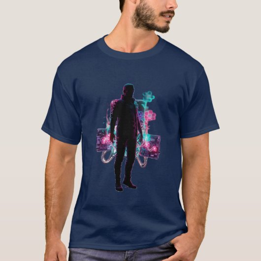 Neon Bloom: Tech-Infused Groei T-shirt (Voorkant)