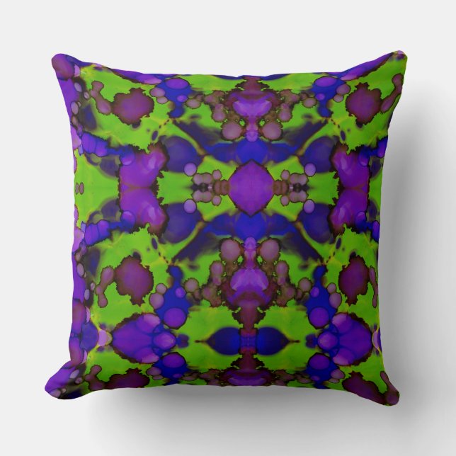 Neon Bloomstorm Kussen (Voorkant)