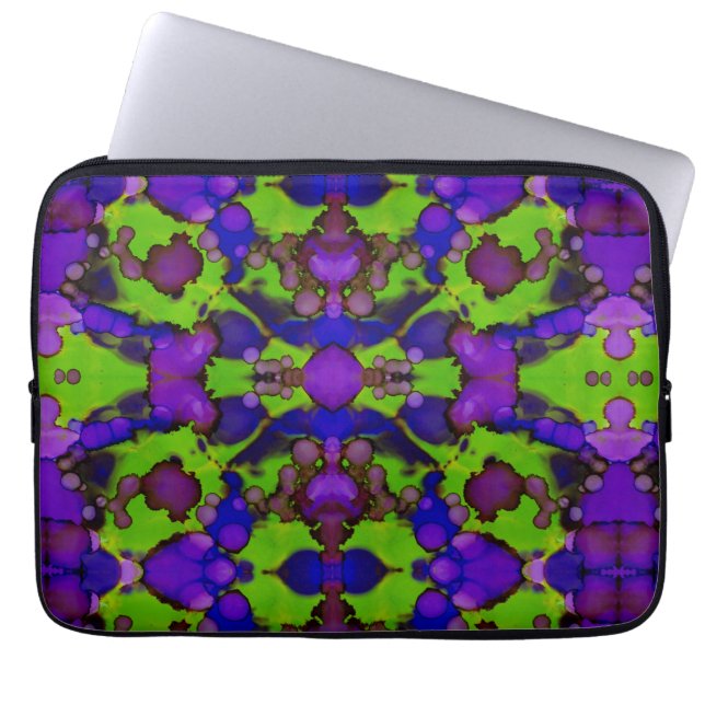 Neon Bloomstorm Laptop Sleeve (Voorkant)