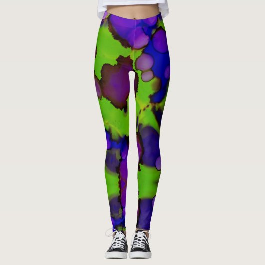 Neon Bloomstorm Leggings (Voorkant)