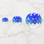 Neon Blue Balloons Gold Graduation Party Confetti (Achterkanten)