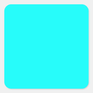 Neon Blue Blauwgroen Light Mode kleurendruk Vierkante Sticker