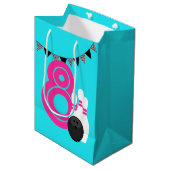 Neon Blue Bowling Anniversaire Sac cadeau (Devant Angle)