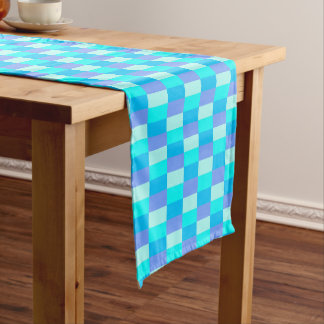 Neon Blue Color Pattern Korte Tafelloper
