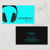 neon blue dj visitekaartje (Voorkant / Achterkant)