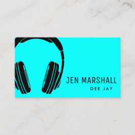 neon blue dj visitekaartje