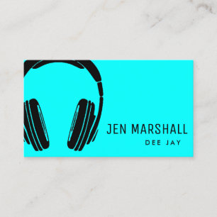 neon blue dj visitekaartje