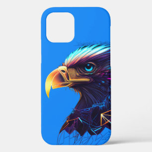 Neon Blue Futuristic Radiant Eagle Hoesje-Mate iPh iPhone 12 Hoesje