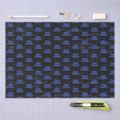 Neon Blue Gelukkige Verjaardag op Baksteen Tissuepapier (Craft)