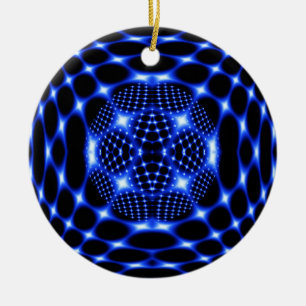 Neon blue glob fractal keramisch ornament