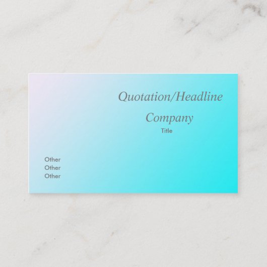 Neon Blue Gradient visitekaartje (Achterkant)