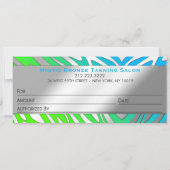 Neon Blue & Green Zebra Print Cadeaubonnen (Achterkant)