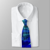 Neon Blue Guitar Stropdas (Gebonden)