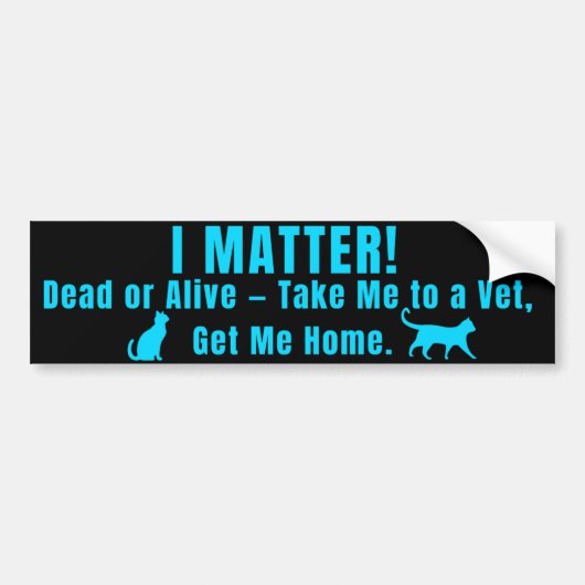 Neon Blue "I Matter" Bumper Sticker (Voorkant)