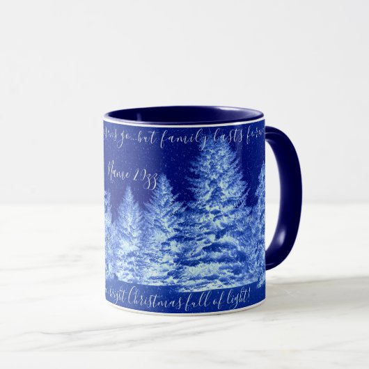 Neon Blue kerstboom Mok (Voorkant rechts)