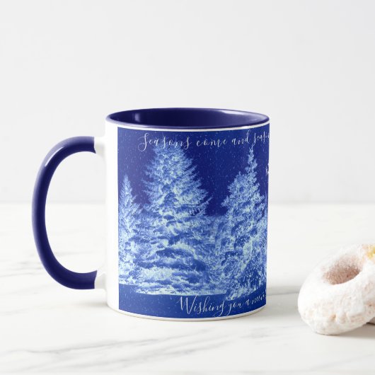 Neon Blue kerstboom Mok (Met donut)