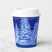 Neon Blue kerstboom Papieren Bekers (Achterkant)