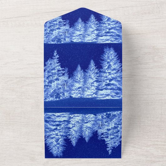 Neon Blue Kerstmis - Uitnodiging (Buitenkant)